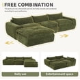 thumbnail image 5 of Newest 116'' Fully Compressed Sofa with High Density Foam, No Assembly Required, Legless Design without Frame, Integrated Backrest and Seat Cushion, Free Combination, Particle Chenille, 5 of 8