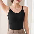 thumbnail image 2 of SROBPTY Womens Tank Tops Solid Cami V Neck Padded Adjustable Strap Shirts for Everyday Wear, 2 of 5