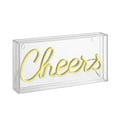 thumbnail image 5 of Cheers 11.8" Contemporary Glam Acrylic Box USB Operated LED Neon Light, Yellow, 5 of 6