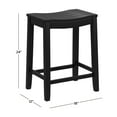 thumbnail image 2 of Woven Paths Fiddler Backless Wood Counter Height Stool, Black, 2 of 8