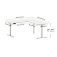 thumbnail image 4 of Motionwise M4 EXEC Series 60” x 60” Bureau en L Électrique à Hauteur Réglable Assis-Debout (Blanc), 4 of 5