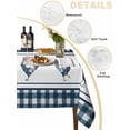 thumbnail image 5 of Farmhouse Blue Plaid Suqare Tablecloth - 54 x 54 Inch, Vintage Country Cock Checkered Waterproof & StainResistant Tablecloth, Washable Oil-proof Table Cover for Dining/Party/Wedding/Camping/Buffet, 5 of 9