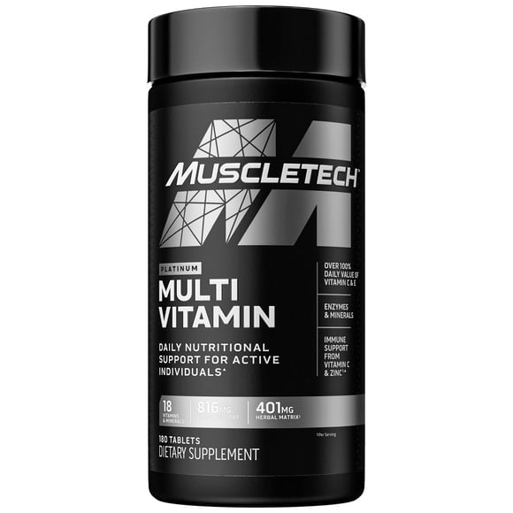 Suplemento Multivitamínico MuscleTech Platinum 180 unidades
