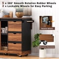 thumbnail image 6 of 55.5" Farmhouse Kitchen Island with Power Outlet, Drop Leaf & Barn Door, Rolling Cart with Spice Rack, 400lb Capacity, Brown, 6 of 8