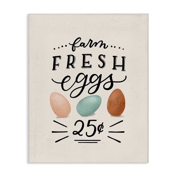 Stupell Industries Rustic Lodge Farm Fresh Eggs Sign Canvas Art, 24 x 30, by Loni Harris