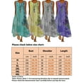 thumbnail image 2 of Glonme Women Summer Beach Sundress V Neck Maxi Dresses Abstract Print Long Dress Travel Loose Sexy Sleeveless Lake Green M, 2 of 2