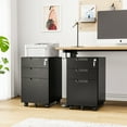 thumbnail image 3 of Fesbos Metal Mobile File Cabinet with Lock, 3 Drawer Rolling Filing Cabinets for Home Office, Fully Assembled, Black, 23.6"H*17.32"D* 14.6"W, Fits Letter/Legal/A4 Size Files, 3 of 8