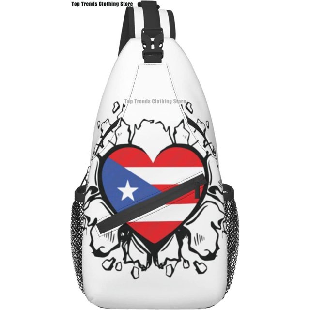 Puerto Rico Rican Flag Sling bag/Crossbody Backpack/Puerto Rican Shoulder Bag for Travel Hiking Cycling Camping Work