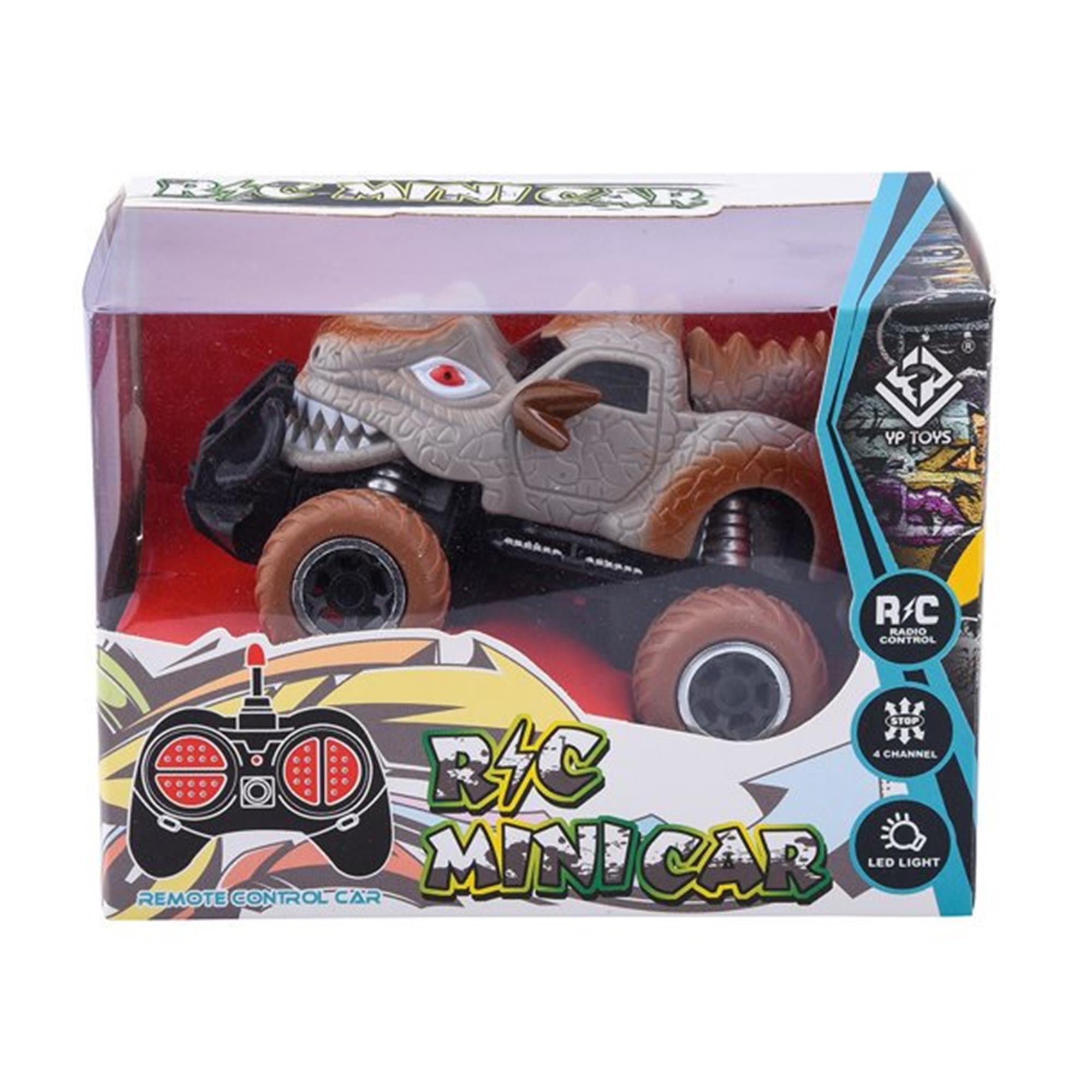 CIPACHO Kids Off-Road Vehicle Toy 1/43 Scale 27MHz Toy Dinosaur RC Cars, 9mph Max Speed, Monster Truck for Toddlers Birthday Gifts, Bronze