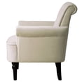 thumbnail image 5 of Wulawindy Elegant Button Tufted Club Chair Accent Armchairs Roll Arm Living Room Cushion with Wooden Legs, 5 of 7