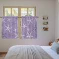 thumbnail image 4 of Vintage Purple Starfish Tier Curtains 54 Inch Length, Summer Coastal Beach Marine Life Cafe Short Curtains for Bathroom Over Sink, Small Kitchen Curtain Light Filtering Drapes 2 Panels 27.5"Wx54"L, 4 of 9