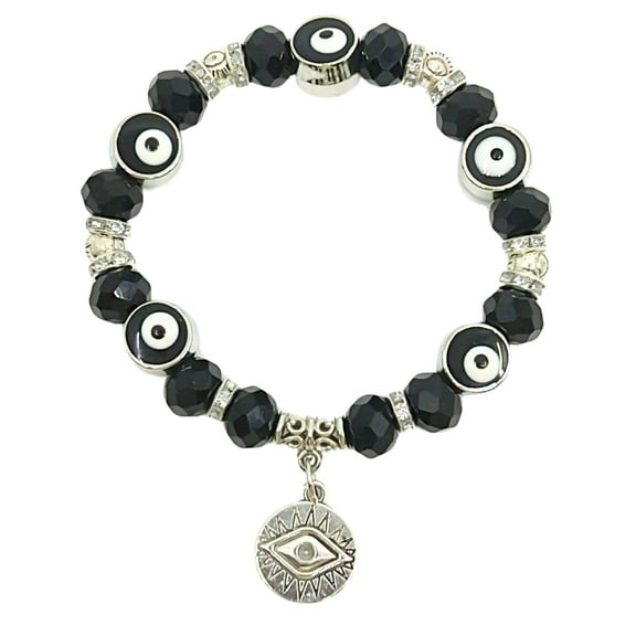 Evil Eye Colorful Bead Bracelet: 1CT