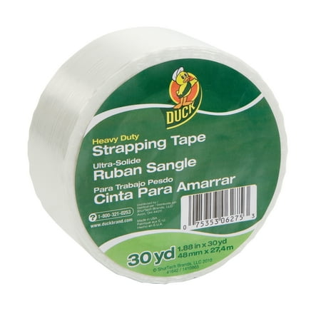 Heavy Duty Strapping Tape - Duck Brand Heavy Duty Strapping Tape, 1.88 in. x 30 yd., White, 1-Count