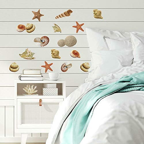 RoomMates RMK1259SCS Sea Shells Peel and Stick Wall Decals