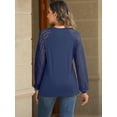 thumbnail image 5 of Charmish Women's Knit Tops Dressy Business Casual Blouses Lace Long Sleeve Work Shirts Fall Clothes, 5 of 6