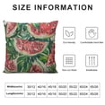 thumbnail image 5 of Slices of Watermelon Throw Pillow Exotic Tropical Fruit Leaves Seed Red Green Cotton Linen Square Cushion Cover Standard Pillowcase 18x18 Inch for Home Decorative Bedroom/Living Room/Car, 5 of 5