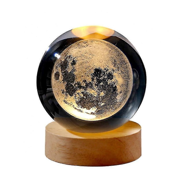 3d Crystal Ball Decoration Desk Luminous Lamp (6cm Ball+base) Usb Carved Crystal Ornaments