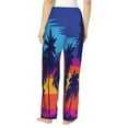 thumbnail image 3 of Kll Womens Beach With Palm Trees Print Pajama Pants Soft Pajama Bottoms For Women Cozy Lounge Pants, 3 of 9