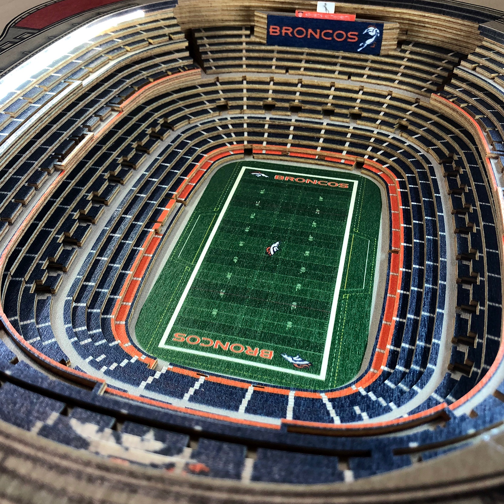 Denver Broncos 25-Layer StadiumViews Lighted End Table
