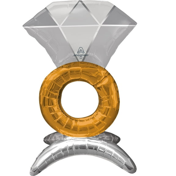 21 inch Wedding Ring (Air-Fill Only) Anagram Foil Mylar Balloon - Party Supplies Decorations