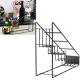 thumbnail image 1 of Compartment Wire Bottle Holder, Staircase Shape Rust Resistance Spice Shelf Space Saving Stainless Steel Easy To Clean  for Living Room, 1 of 7