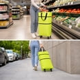 thumbnail image 6 of Wodellrrea Foldable Wheeled Shopping Cart, Expandable Utility Cart, Fabric, Yellow, 6 of 7