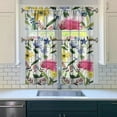 thumbnail image 3 of Rustic Boho Kitchen Curtains 36 Inch - 3 Panel Vintage Floral Set with Blooming Wildflowers, Farmhouse Rod Pocket Window Treatment for Spring Summer Season, 3 of 6