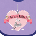 thumbnail image 4 of Inktastic Paris Oo-la-la with Eiffel Tower and Flowers in Pink Heart Boys or Girls Baby Bib, 4 of 4