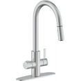 thumbnail image 3 of Westbrass BK13041-20 30" Single Bowl Reversible Apron Front Solid Surface Kitchen Sink with 4 in 1 Faucet, Dual Water Filters, Soap Dispenser and Drain Trim, Stainless Steel, 3 of 22