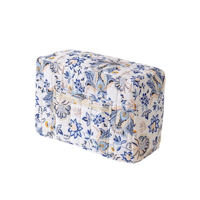 Rongfmy Floral Sewing Machine Cover Portable Handle Dustproof Convenient with Pocket Style C