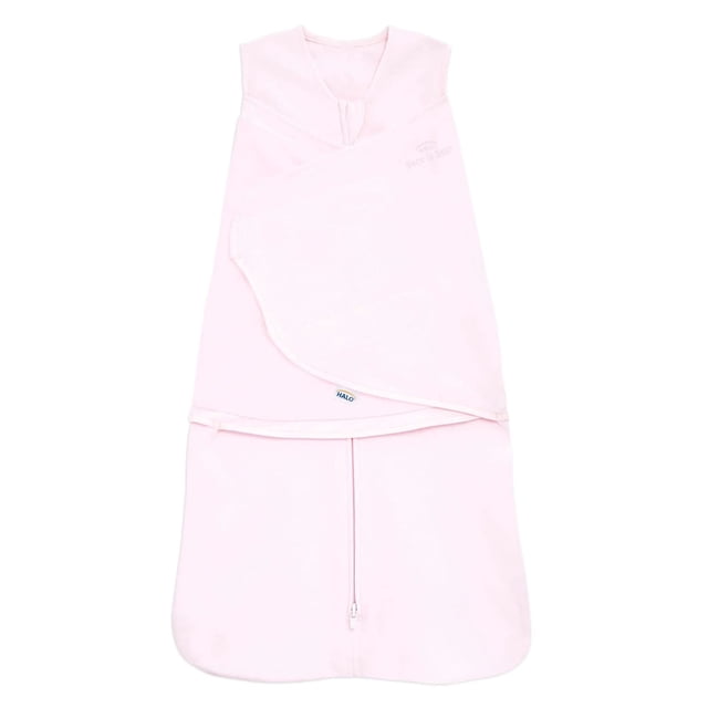 HALO Saco de dormir 100% algodón, manta portátil ajustable en 3 direcciones, TOG 1.5, rosa suave, recién nacido, 0-3 meses