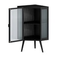 thumbnail image 4 of Storage Corner Cabinet with Tempered Glass Door, Modern Minimalist 2-Tier Floor Cabinet with Adjustable Shelf, Side Cabinet for Bathroom, Living Room, Bedroom, Dining Room, Black, 4 of 8
