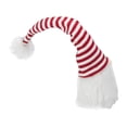 thumbnail image 4 of Northlight Plush Gnome Head with Striped Hat Christmas Decoration - 19" - Red and White, 4 of 5
