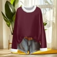 thumbnail image 4 of cocolona Womens Fall Tops Winter Fleece Warm Long Sleeve Shirts Fashion Solid Color Pullover Dressy Casual Blouses Christmas Gifts, 4 of 6