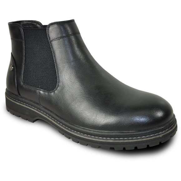 bravo! Botte d'Automne Imperméable pour Homme MASON-1 Botte Chelsea à Double Gousset Noire