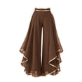 thumbnail image 3 of WCJM Women's High Waist Ruffled Chiffon Pants Wide Leg Spring Summer Casual Flowy Dance Trousers Casual Pants for Women, 3 of 4