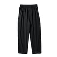 thumbnail image 6 of Bxsruta Men's Drawstring Cropped Pants Relaxed Fit Casual Summer Trousers with Front Pockets, 6 of 6