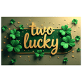 thumbnail image 1 of Green Shamrock Gold Sparkle Two Lucky Banner Backdrop Party Decorations St Patricks Day Supplies Photography Props Celebration Background, 1 of 4