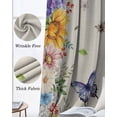 thumbnail image 3 of Watercolor Flowers Blackout Curtains for Bedroom Living Room Darkening Curtains 54 Inch Long Spring Sunflowers Daisy Butterflies Beige Short Curtain for Small Window Treatment Drapes 52"x54"x2, 3 of 9
