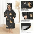 thumbnail image 3 of FORMRS Wearable Blanket Hoodie with Sleeves for Kids Cozy Flannel Sweatshirt, Pixel Cat, 3 of 7