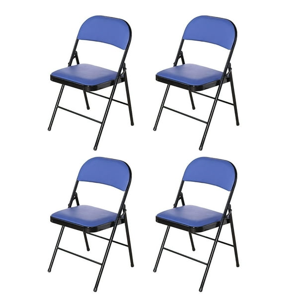 Sillas Plegables Ilios Innova Con Estructura De Metal Acojinada Color Azul con Negro Para Fiesta o Jardín