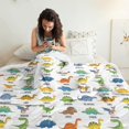 thumbnail image 3 of Cute Dinosaur Cartoon Pattern Soft Sherpa Fleece Throw Blanket, Warm Cozy Plush Blanket for Sofa Bed Couch, All Season, 60"x80", 3 of 5