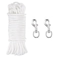 thumbnail image 1 of 50Ft Flag Pole Halyards Rope 5/16" Thick with 4 Pcs Zinc Alloy Swivel Flagpoles Clips (Silver), 1 of 5