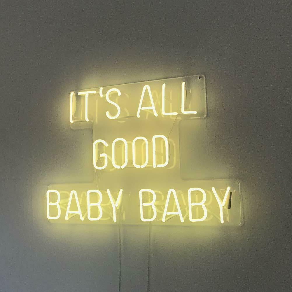Queen Sense It S All Good Baby Baby Neon Sign Outline Acrylic Panel With Dimmer Man Cave Handmade Neon Light 1iagbbd Walmart Com