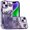 Purple, variant on Phone Case for Apple iPhone 14 Butterfly Freedom Shimmer Glitter Thick TPU Shockproof Anti Slip Durable Protective Design Cover Gold