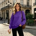 thumbnail image 3 of IAJDKMEK Sweatshirts for Women Loose Fit Round Neck — Long Sleeve Top, Fall Tops for Women Solid Casual Wear, 3 of 7