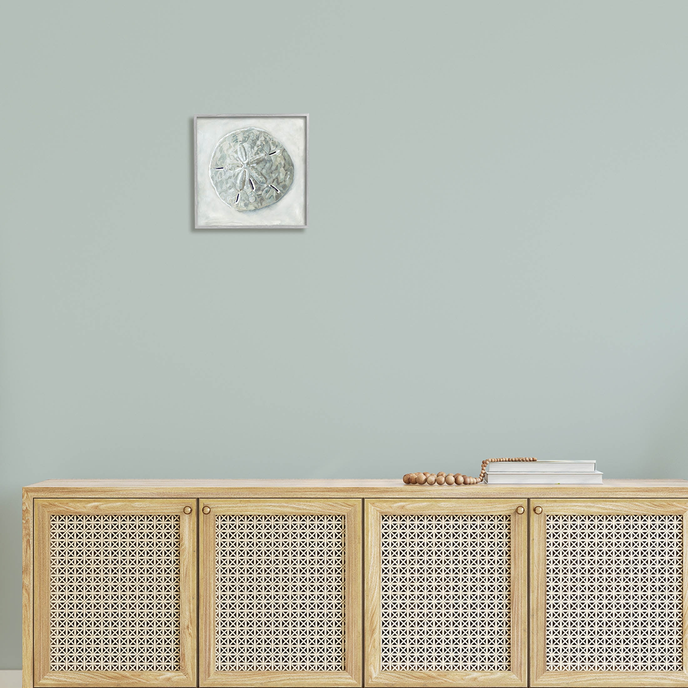 Stupell Industries Sand Dollar Seashell Painting Gray Framed Art Print Wall Art, Design by Erica Christopher