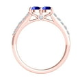 thumbnail image 3 of Aonejewelry 1.10 Ct. Ttw Two Stone Diamond and Tanzanite Ring In 14k Rose Gold, 3 of 4