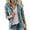 Blue gray, variant on Long Sleeve Women Spring Fall Solid Color Zipper Coat Stand Collar Casual Military Anorak Jackets with Pocket