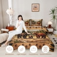 thumbnail image 3 of Manfei Sunset Bear Family Twin Comforter Sets,Wooded Pine Grid Bedding Set,Brown,Black Reversible,2-Piece,1 Comforter and 1 Pillowcase, 3 of 7